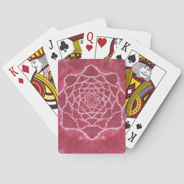 Red Rose Tie Dye Playing Cards (Back)