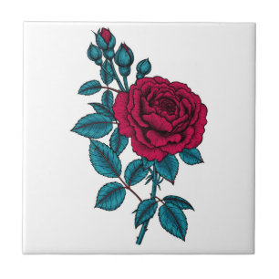 Red rose tile