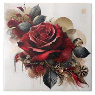 Red Rose Tile