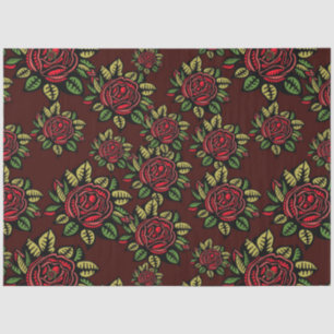 red rose tissue paper