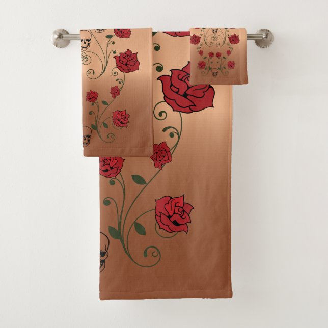 Red Rose Towels - Skulls & Roses (Insitu)