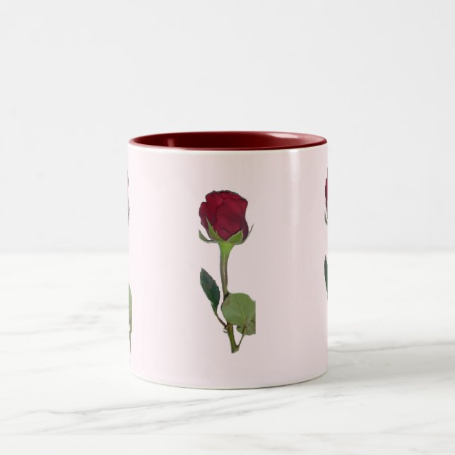 Red Rose Two-Tone Coffee Mug (Center)