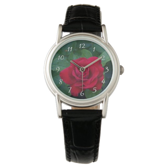 Red Rose Up Close Watch (Front)