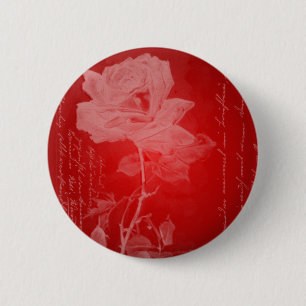 Red Rose Valentine 6 Cm Round Badge