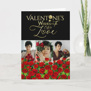 Red Rose Valentine’s Day Photo Collage Card
