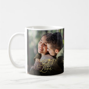 Red Rose Valentine’s Modern Photo Calligraphy Coffee Mug