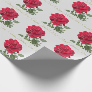 Red Rose - Valentine's Day Red Wrapping Paper