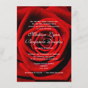 Red Rose Valentine's Day Wedding Invitations