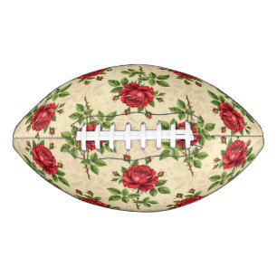 Red rose vintage pattern american football