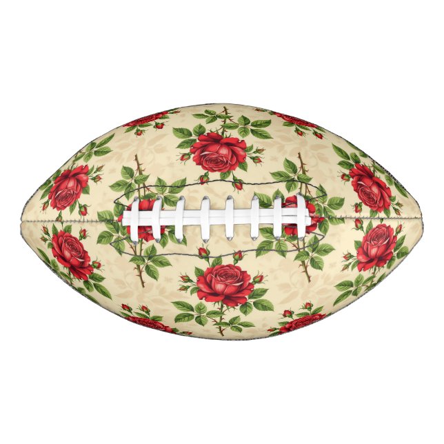Red rose vintage pattern american football (Front)