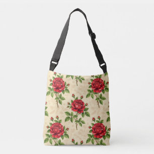 Red rose vintage pattern crossbody bag