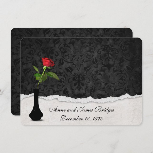 Red Rose Vow Renewal Invite (Front/Back)