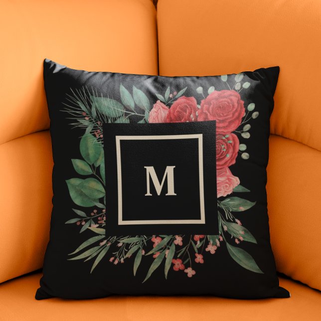 Red Rose Watercolor Floral Pattern Cushion (Creator Uploaded)