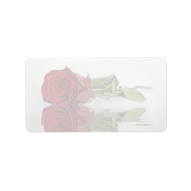 Red Rose Watermark Elegant DIY Print Wedding Label (Front)