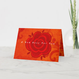Red Rose Wedding Anniversary Folded Greeting Card