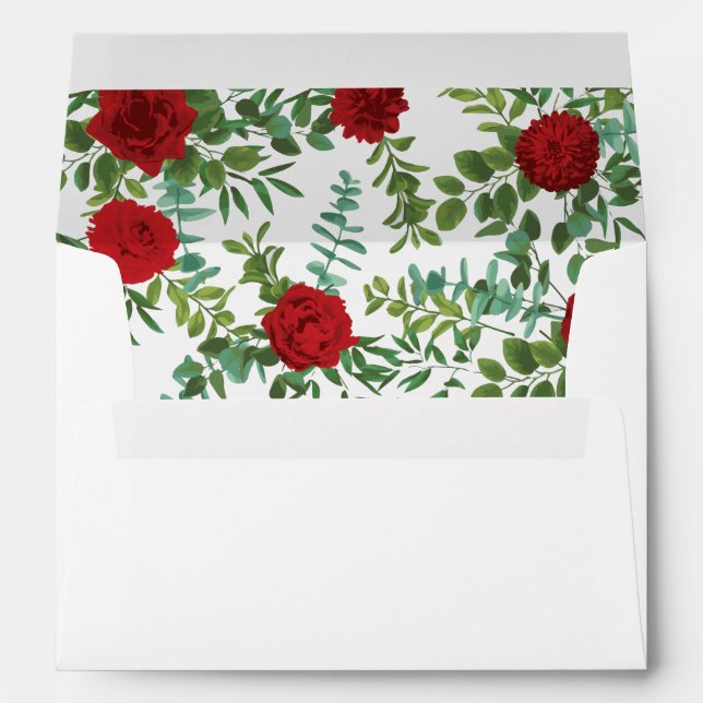 Red Rose Wedding Envelope (Back (Bottom))