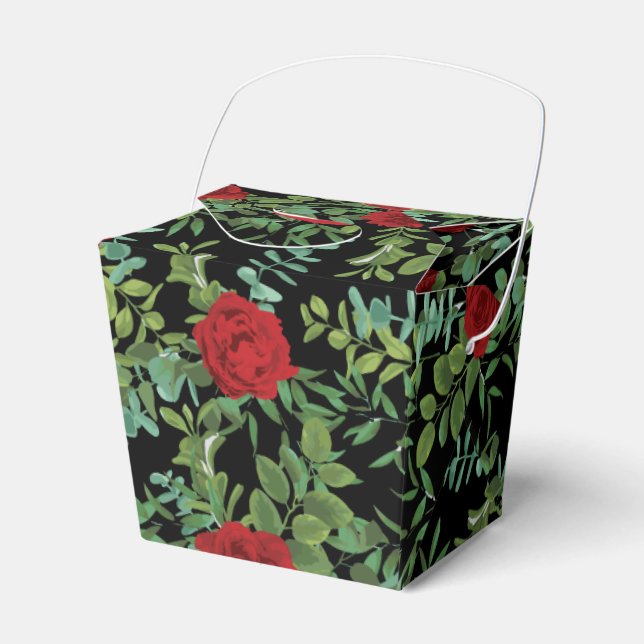 Red Rose Wedding Favour Box (Front Side)