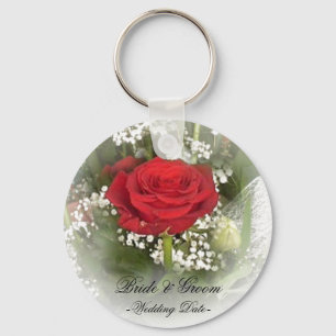 Red Rose Wedding Favour Keychain