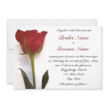 Red rose wedding invitation