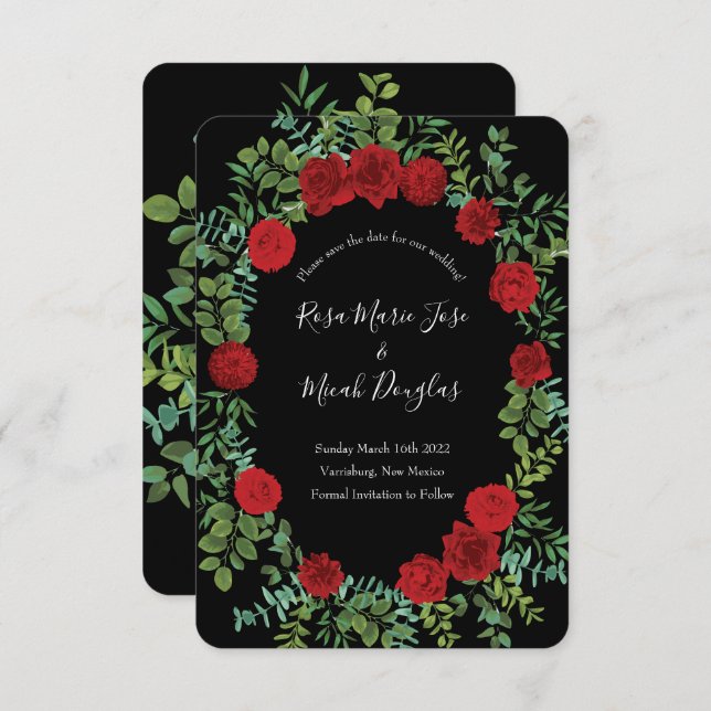 Red Rose Wedding Invitation (Front/Back)
