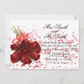 Red Rose Wedding Invitation
