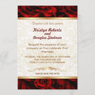 Red Rose - Wedding Invitation