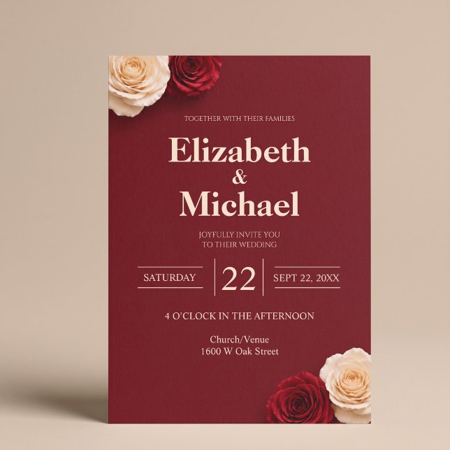 Red Rose Wedding Invitation (Creator Uploaded)