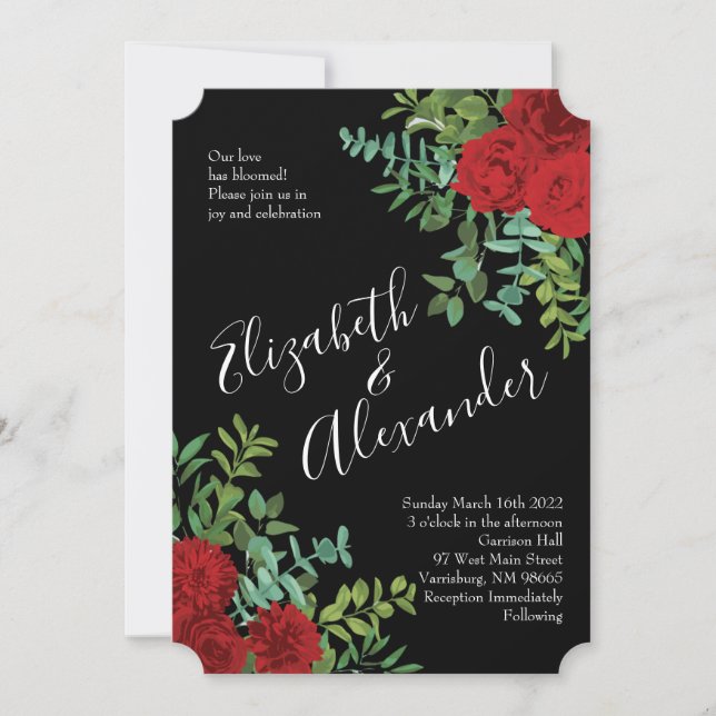 Red Rose Wedding Invitation (Front)