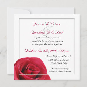 Red Rose wedding invitation