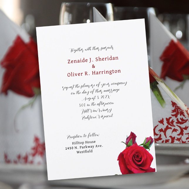 Red Rose Wedding Invitation Reception Venue (Creator Uploaded)