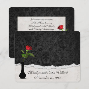 Red Rose Wedding Open House Invitation