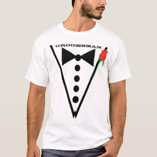 Red Rose Wedding Party Groomsman or Best Man T-Shirt