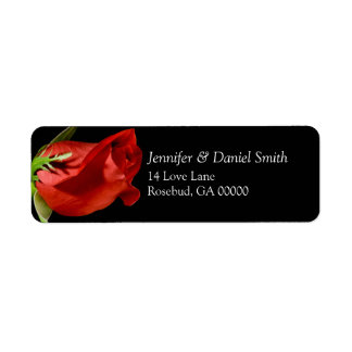 Red Rose Wedding Return Address Labels