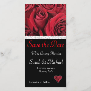 Red Rose Wedding Save the Date Card