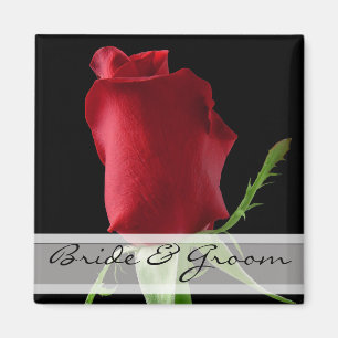 Red Rose Wedding Stickers Customise for Any Event- Magnet