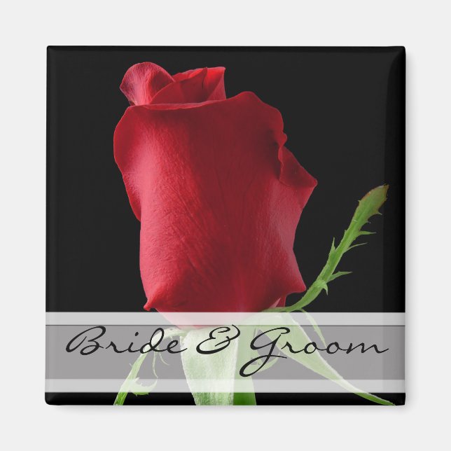 Red Rose Wedding Stickers Customise for Any Event- Magnet (Front)