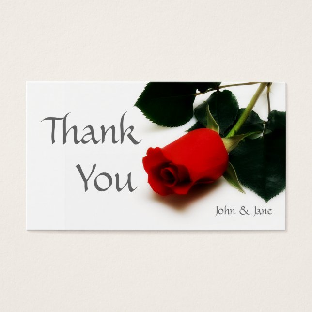 Red rose Wedding thank you card (Front)