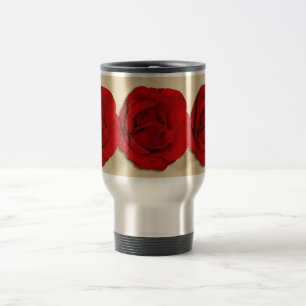 Red rose wedding trio   Personalised Travel Mug