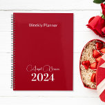 Red Rose Weekly Monthly Business Planner<br><div class="desc">Introducing our Minimalist Personalised Planner – a sleek and stylish way to stay organised with a touch of personalisation and a business professional look! This elegantly designed planner features a clean and simple layout, allowing you to focus on what matters most. Customise your planner with your name, the current year,...</div>