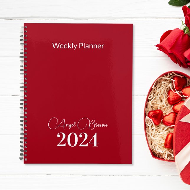 Red Rose Weekly Monthly Business Planner (Creator Uploaded)