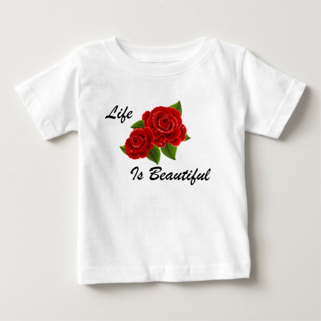 Red Rose White Baby T-Shirt (Front)