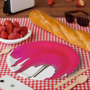 Red Rose White Sky Paper Dinner Plates