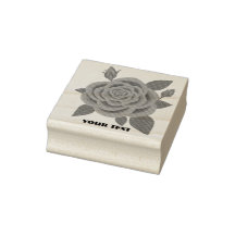 Red Rose with Buds Rubber Stamp