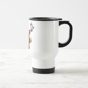 Red Rose with Butterfly & Bird Travel Mug