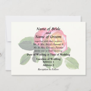 Red Rose With Golden Yellow Centre Invitation