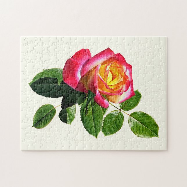 Red Rose With Golden Yellow Centre Jigsaw Puzzle (Horizontal)