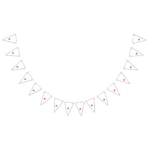 Red rose with green leaves, in a halftone style, a bunting 