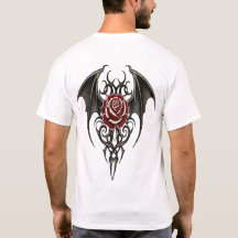 Red Rose with Tribal Wings