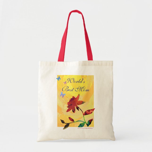 Red Rose World's Best Mum Tote Bag (Front)
