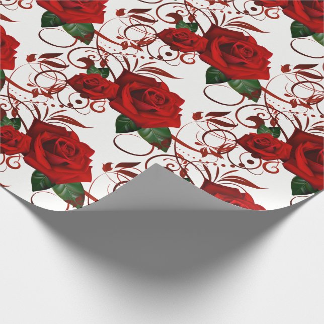 Red Rose Wrapping Paper (Corner)